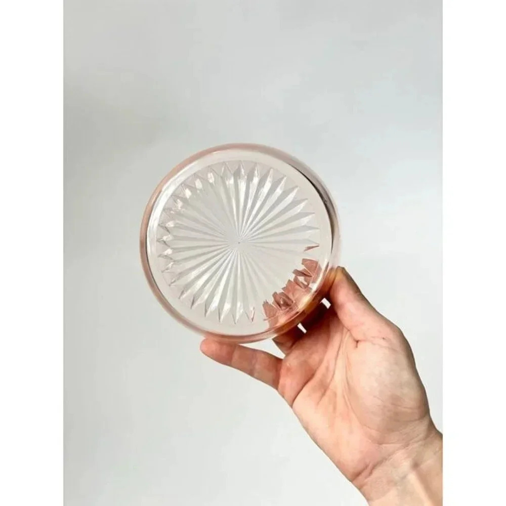 Vintage Pink Depression Glass Starburst Design Jeannette 1930's made Decorative - Picture 9 of 9